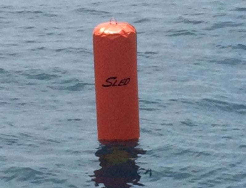 Hauraki Fenders being used as practice rounding buoys and marks for the TP52 Sled