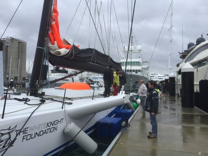 Customer photo of Hauraki inflatable fenders, covers and other products in use - Supermaxi CQR with custom hurricane fenders