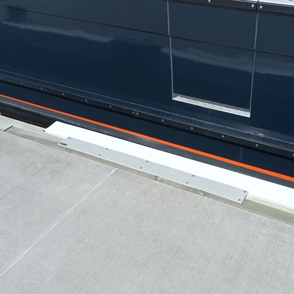 Fibreglass anti slip grip plate for marina berths - available from Hauraki Fenders