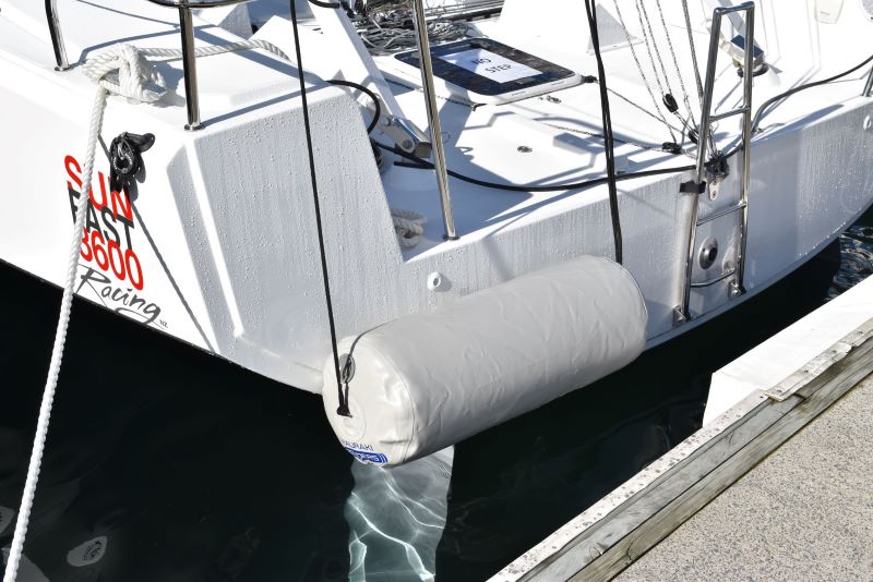 Customer photo of Hauraki inflatable fenders, covers and other products in use - Orakei Marine Jeanneau Sunfast 3600