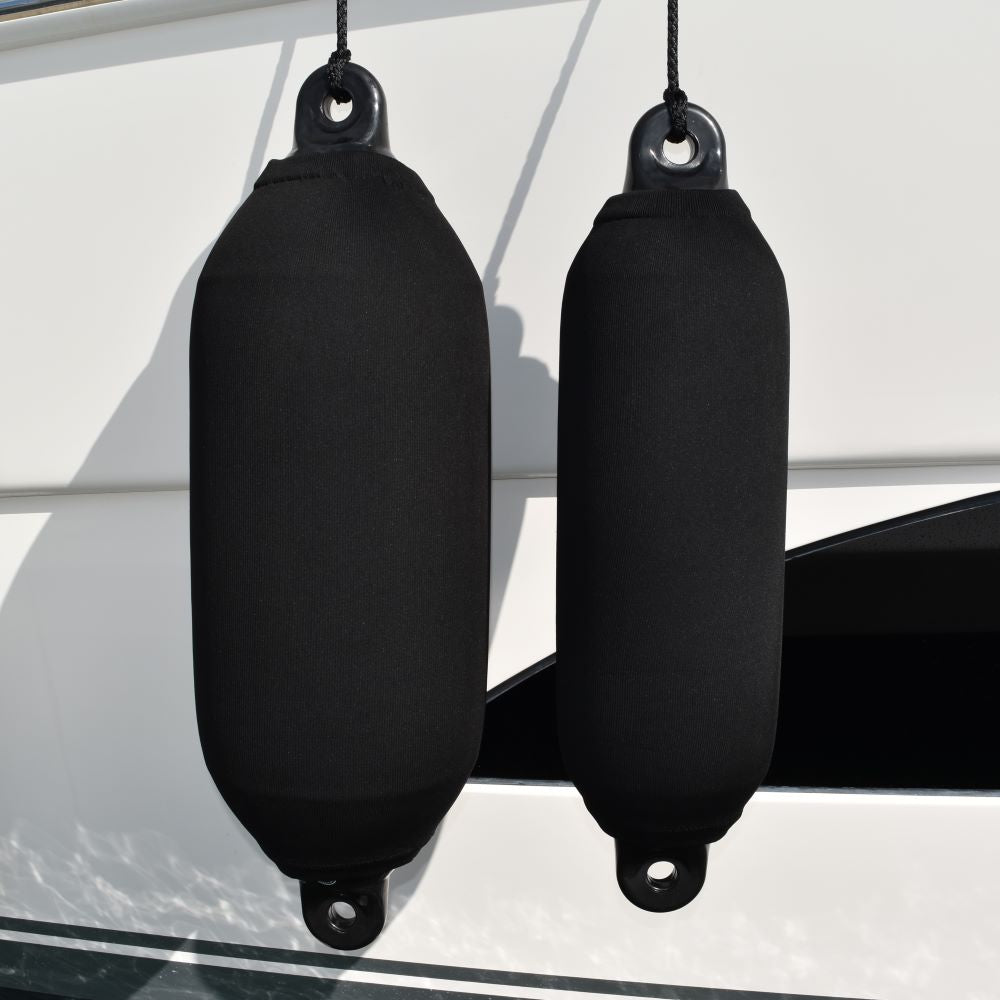 Dan-Fender Cover - Black polyester boat fender cover available from Hauraki Fenders
