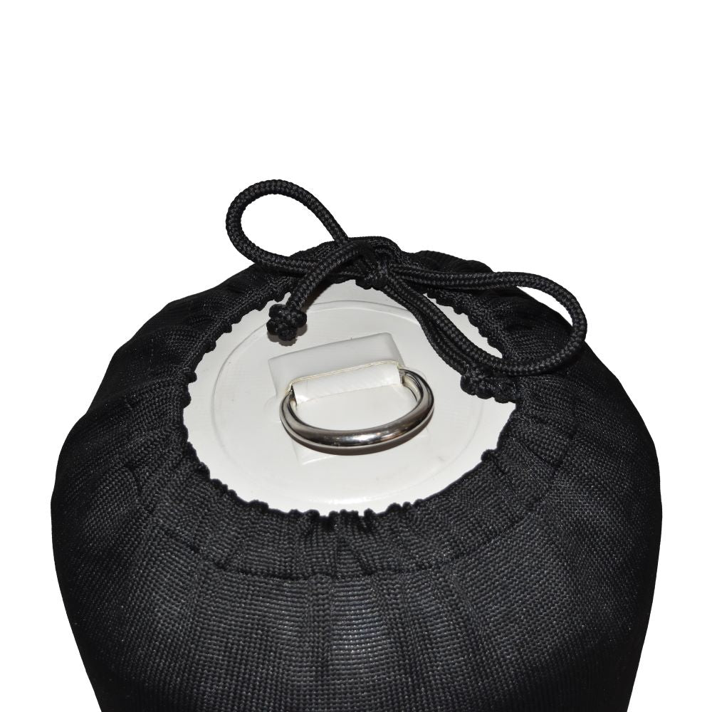 Hauraki Knitted Polyester Fender Covers - Tubular black fender covers with drawstring for inflatable boat fenders
