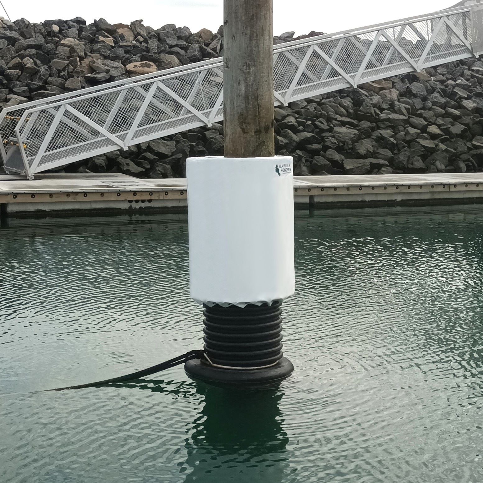 Barrier Pole Fenders available from Hauraki Fenders - Marina cylindrical pole fender