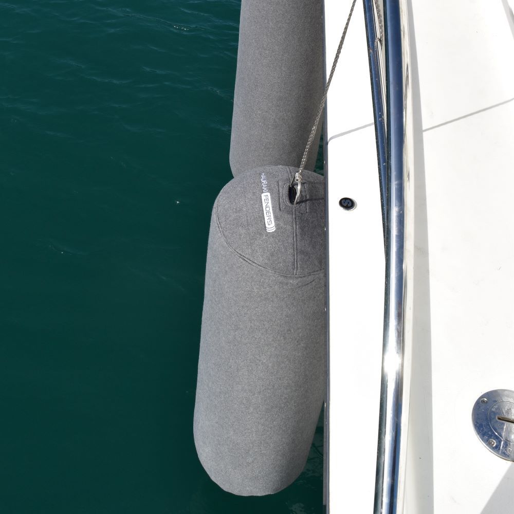 Hauraki Fleece Fender Covers - Grey Marle fleece covers for inflatable boat fenders