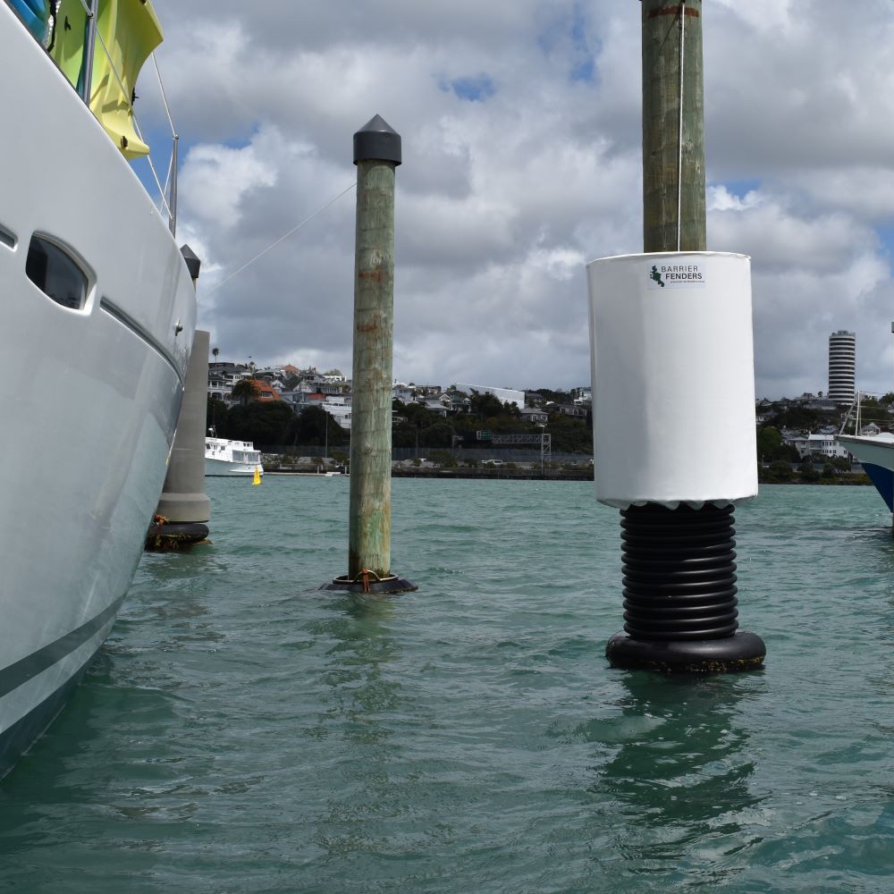 Barrier Pole Fenders available from Hauraki Fenders - Marina cylindrical pole fender