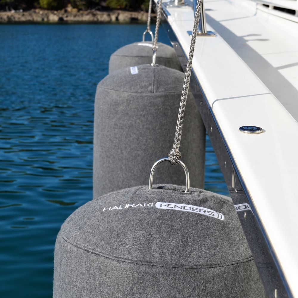 Hauraki Fleece Fender Covers - Grey Marle fleece covers for inflatable boat fenders