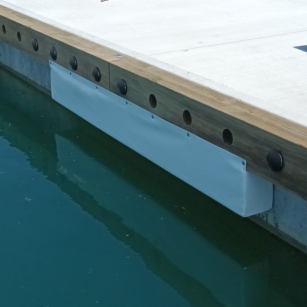 Speciality Barrier Marina Fenders available from Hauraki Fenders - 2m pvc covered closed cell foam marina fender