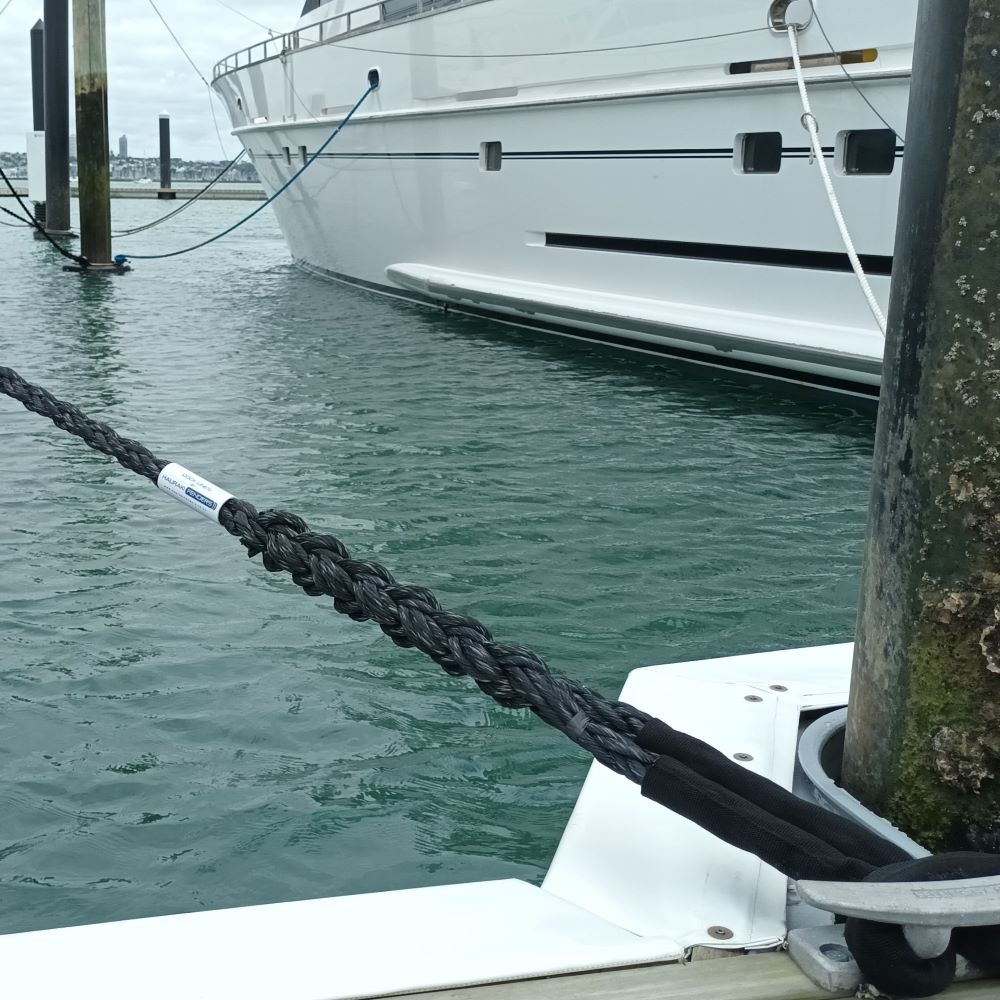 Heavy duty dock lines by Hauraki Fenders - Mooring lines for your marina berth using Gleistein 8 braid